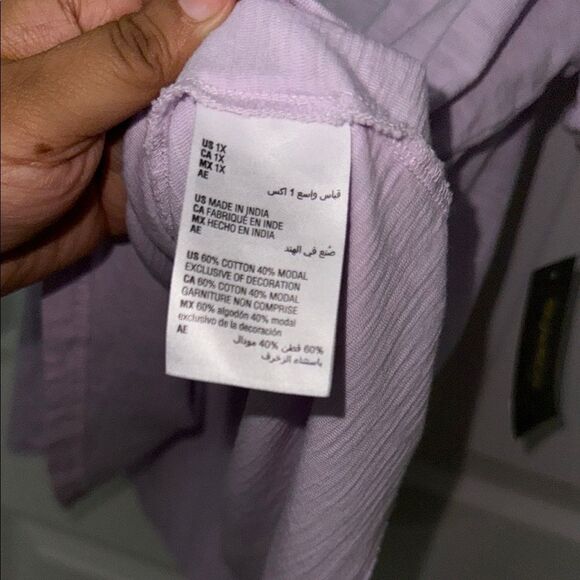 Style and co. Women's Lavender Embroidered Top 1x NWT - Picture 7 of 9